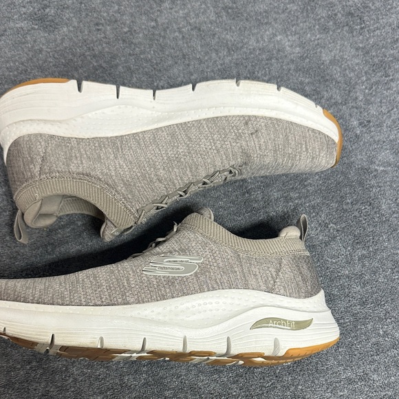 Skechers Shoes Men Arch Fit Sport Slip On Taupe Mesh Comfort 232301 - Picture 14 of 14